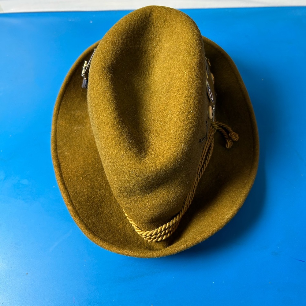 Vintage Dachstein Hut Fur Felt Hat Made Austria Brown with Pins